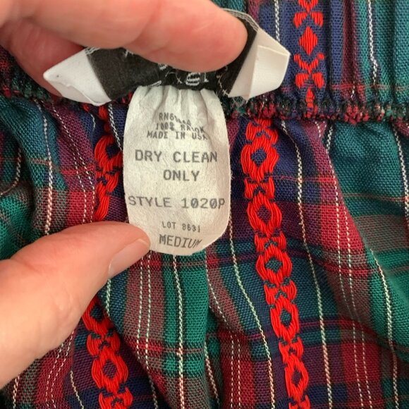 Sweater Loft Petites Medium Tartan Plaid Midi Skirt Red Green Blue Vintage USA - Picture 8 of 8